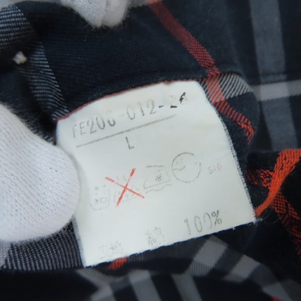 実際に弊社で買取させて頂いたBurberrys REGD/バーバリーズ ホース刺繍×チェック柄 半袖シャツ ネイビー系 /Lの画像 3枚目