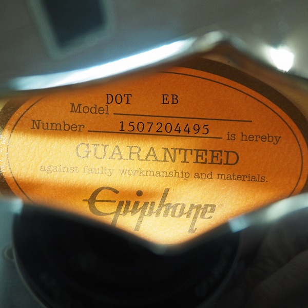 実際に弊社で買取させて頂いた★Epiphone/エピフォン DOT-EB セミアコ ES-335モデル エレキギターの画像 4枚目