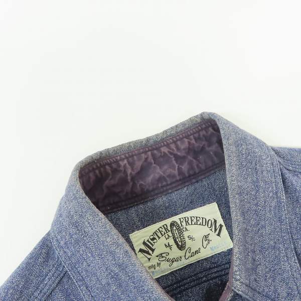 実際に弊社で買取させて頂いたMISTER FREEDOM×SUGAR CANE/ミスターフリーダム×シュガーケーン ワークシャツ SC24750/Mの画像 5枚目
