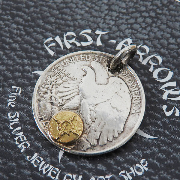 実際に弊社で買取させて頂いた【ワランティ付き】FIRST ARROWS/ファーストアローズ K18付 サン&アラベスク/ウォーキングリバティーコイン ペンダント P-056