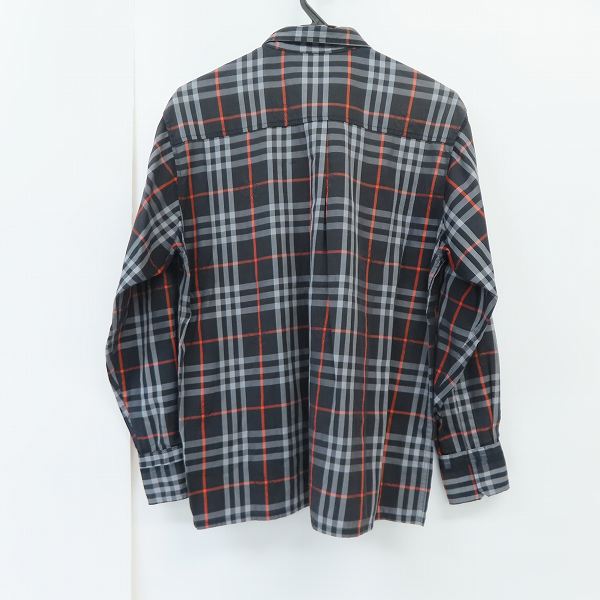 実際に弊社で買取させて頂いたBurberrys REGD/バーバリーズ ホース刺繍×チェック柄 長袖シャツ チャコール系/Lの画像 1枚目