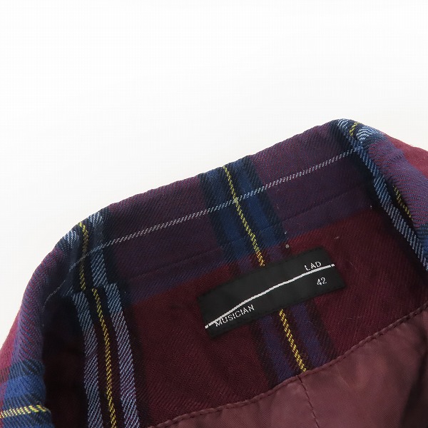 実際に弊社で買取させて頂いたLAD MUSICIAN/ラッドミュージシャン チェックベスト/42の画像 5枚目