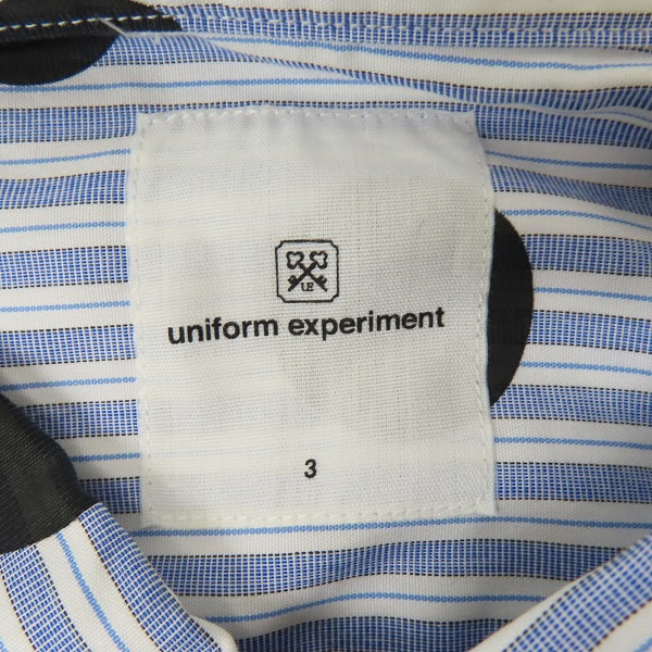 実際に弊社で買取させて頂いたuniform experiment/ユニフォーム エクスペリメント サイドメッシュ ストライプ/ドット 長袖シャツ UE-150078 /3の画像 2枚目