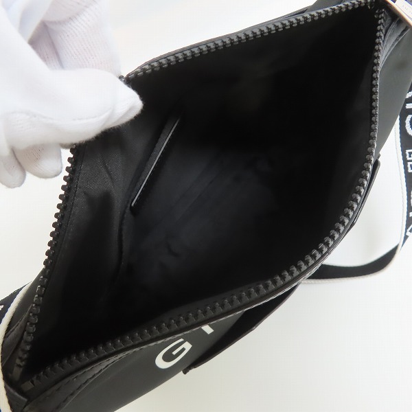 実際に弊社で買取させて頂いたGIVENCHY/ジバンシィ レザー×ナイロン ロゴラインショルダーバッグの画像 4枚目