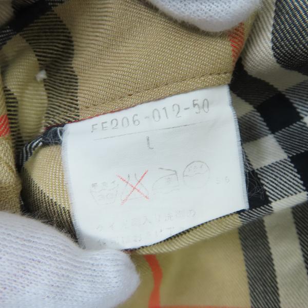 実際に弊社で買取させて頂いたBurberrys REGD/バーバリーズ ホース刺繍×チェック柄 半袖シャツ ベージュ系/Lの画像 3枚目