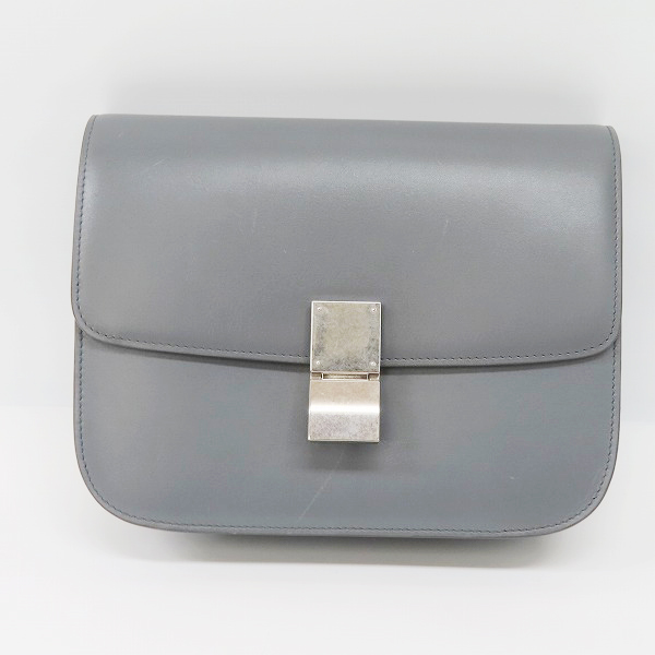 実際に弊社で買取させて頂いた【ショルダー欠品】CELINE/セリーヌ クラシックボックス レザー ハンドバッグ ミディアムサイズ 