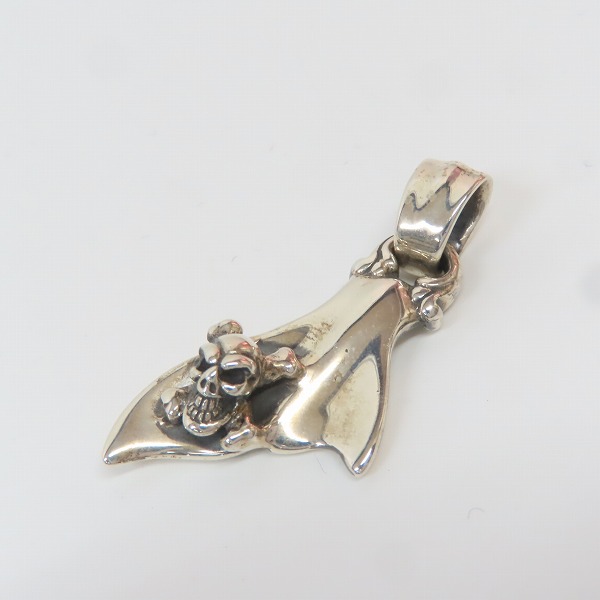 実際に弊社で買取させて頂いたBILL WALL LEATHER/ビルウォールレザー CROSSBONES/スカル＆クロスボーン ホエールテイルチャームの画像 7枚目