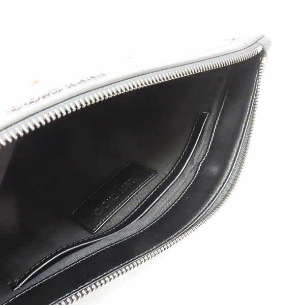 実際に弊社で買取させて頂いたJIMMY CHOO/ジミーチュウ アントラシート メタリックレザー パッチ/ワッペン クラッチバッグの画像 3枚目
