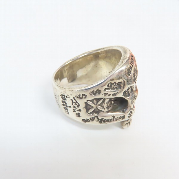 実際に弊社で買取させて頂いたBILL WALL LEATHER/ビルウォールレザー Graffiti Skull Large Forehead/ リング 19-21.5号の画像 3枚目