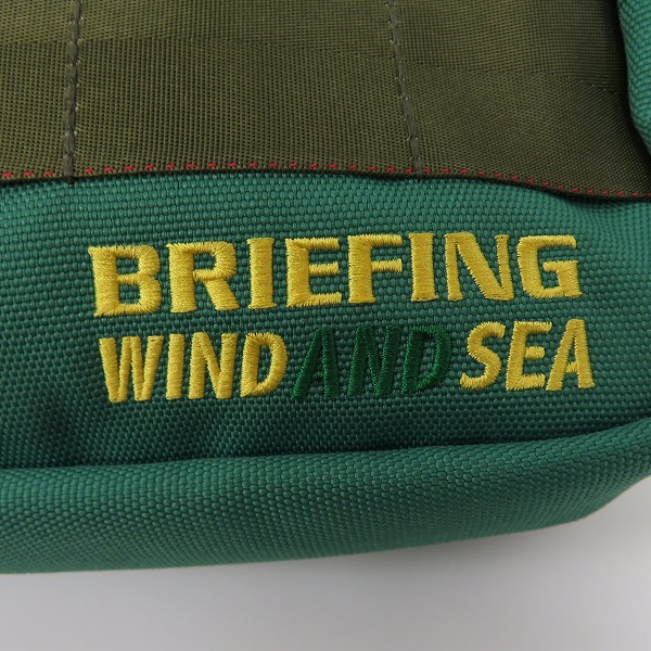 実際に弊社で買取させて頂いたWIND AND SEA×BRIEFING GOLF/ウィンダンシー×ブリーフィング ダブルジップポーチ/グリーンの画像 4枚目
