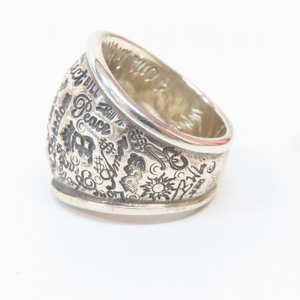 実際に弊社で買取させて頂いたBILL WALL LEATHER/ビルウォールレザー GRAFFITI DOME RING/グラフィティドームリング/18-20号の画像 2枚目