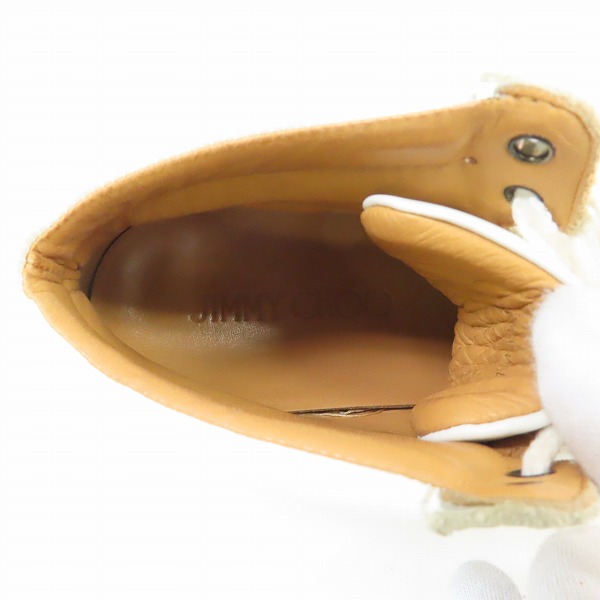 実際に弊社で買取させて頂いたJIMMY CHOO/ジミーチュウ スタースタッズ スニーカー ホワイト/41の画像 4枚目