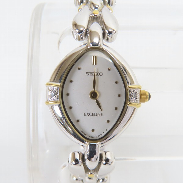 実際に弊社で買取させて頂いたSEIKO/セイコー エクセリーヌ 2Pダイヤ/シェル文字盤 腕時計 1F20-6B60【動作未確認】