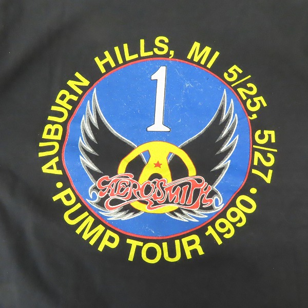 実際に弊社で買取させて頂いたAERO SMITH/エアロスミス 1989 ヴィンテージバンドTシャツ BROCKUMタグ/XLの画像 5枚目