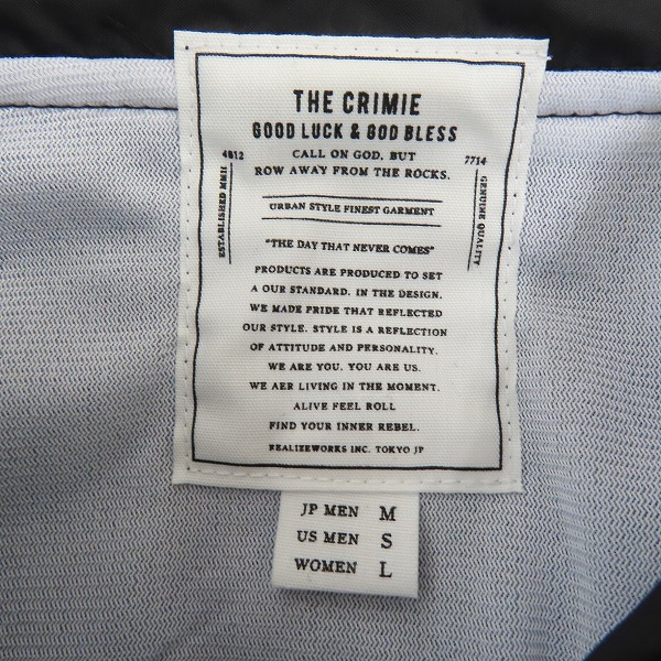 実際に弊社で買取させて頂いたCRIMIE/クライミー GLGB/GOOD LUCK&GOD BLESS ナイロン コーチジャケット Mの画像 2枚目