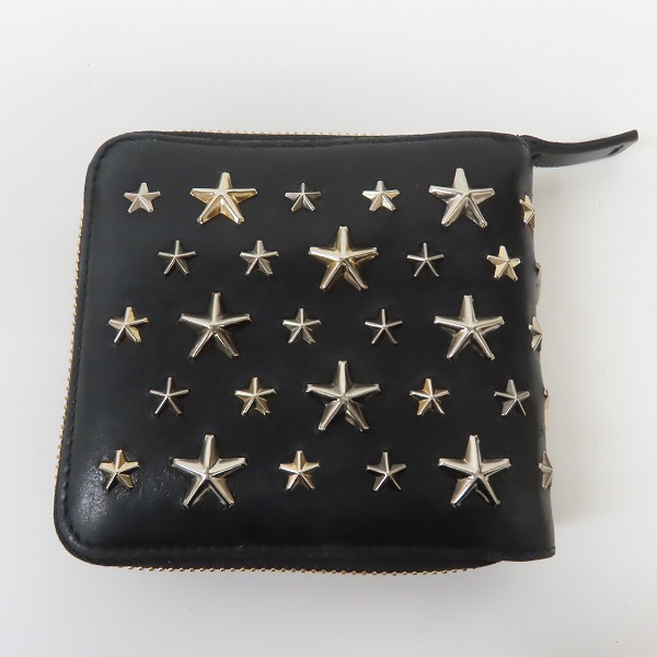 実際に弊社で買取させて頂いたJIMMY CHOO/ジミーチュウ スタッズ ラウンドジップ 二つ折り 財布/ウォレット の画像 1枚目