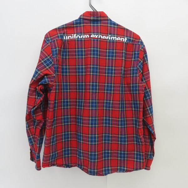 実際に弊社で買取させて頂いたuniform experiment/ユニフォーム エクスペリメント チャック柄 長袖シャツ UE-220028 /1の画像 1枚目