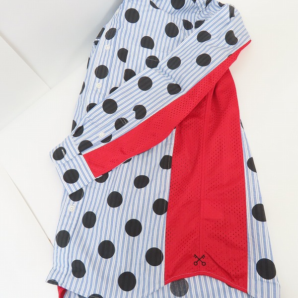 実際に弊社で買取させて頂いたuniform experiment/ユニフォーム エクスペリメント サイドメッシュ ストライプ/ドット 長袖シャツ UE-150078 /3の画像 4枚目