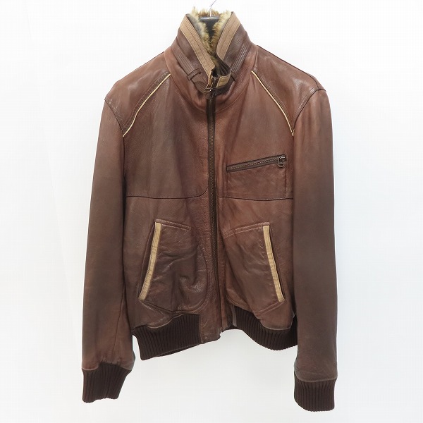 実際に弊社で買取させて頂いたHUGO BOSS/ヒューゴボス 牛革 レザー ジャケット/48