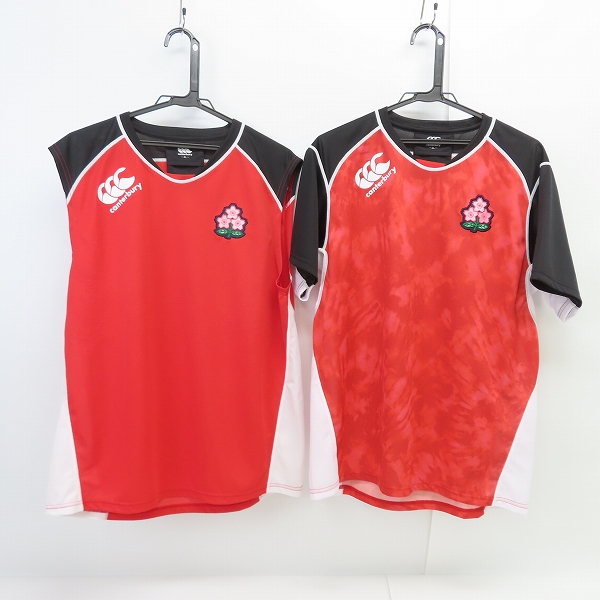 実際に弊社で買取させて頂いたCANTERBURY/カンタベリー ラグビー 日本代表 2020 ジャパン プラクティス スリーブレスシャツ/Tシャツ 2点セット