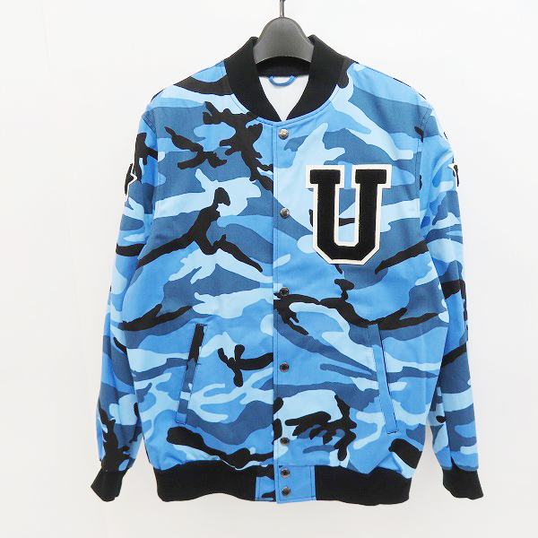 実際に弊社で買取させて頂いたuniform experiment/ユニフォームエクスペリメント CAMOUFLAGE STADIUM BLOUSON スタジャン UE-170014 ブルー系/3の画像 1枚目