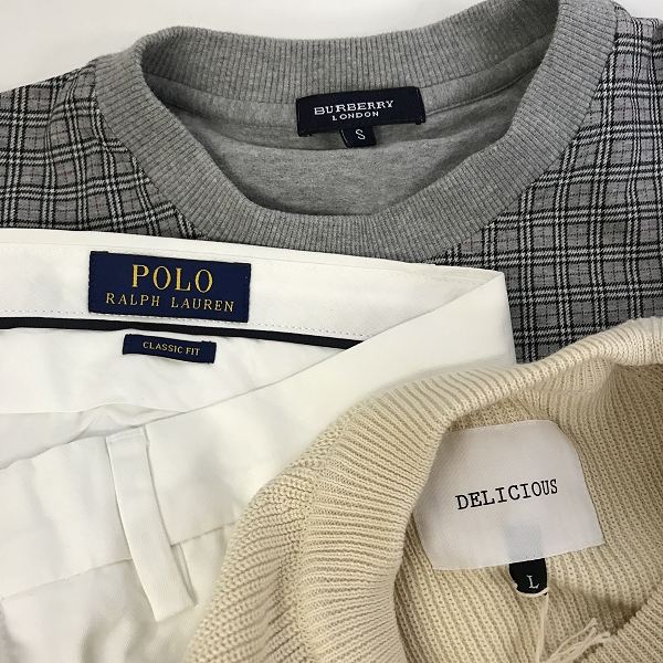実際に弊社で買取させて頂いた【おまとめ品/未使用品含む】デリシャス/ポロラルフローレン/バーバリー 等 半袖Tシャツ/パンツ/ニットセーター 他の画像 1枚目