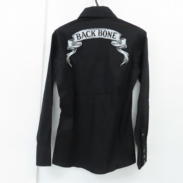 実際に弊社で買取させて頂いたBACK BONE/バックボーン ロゴラベルデザイン 長袖シャツ/Mの画像 1枚目