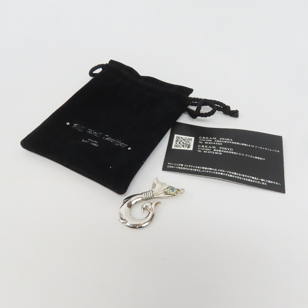 実際に弊社で買取させて頂いた【ギャラ付】BILL WALL LEATHER/ビルウォールレザー Whale’s Tail Fish Hook ホエールテイル フィッシュフック ブルートパーズの画像 7枚目