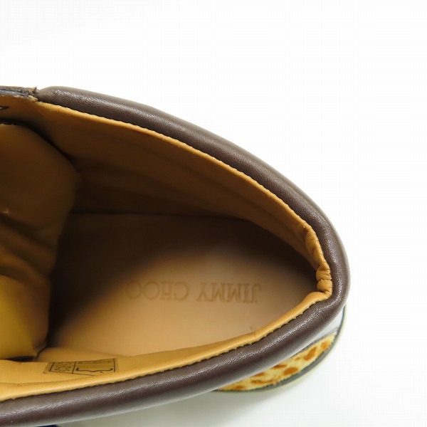 実際に弊社で買取させて頂いたJIMMY CHOO/ジミーチュウ レオパード柄 ハイカットスニーカー 43の画像 4枚目