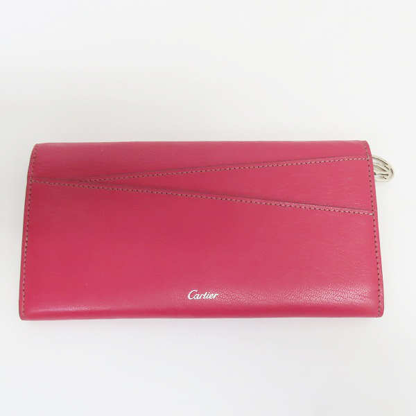 実際に弊社で買取させて頂いたCartier/カルティエ レディース コレクション/レ マスト マストライン レザー 三つ折り長財布の画像 1枚目