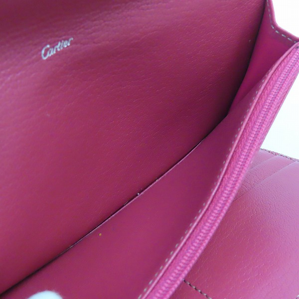 実際に弊社で買取させて頂いたCartier/カルティエ レディース コレクション/レ マスト マストライン レザー 三つ折り長財布の画像 5枚目