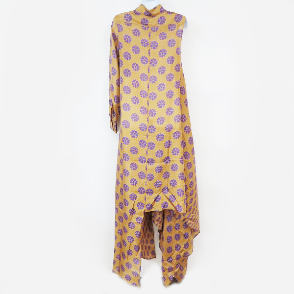 実際に弊社で買取させて頂いた【未使用】MM6 Maison margiela/マルタンマルジェラ 19SS シルク総柄ロングシャツワンピース S32CU0033 36の画像 1枚目