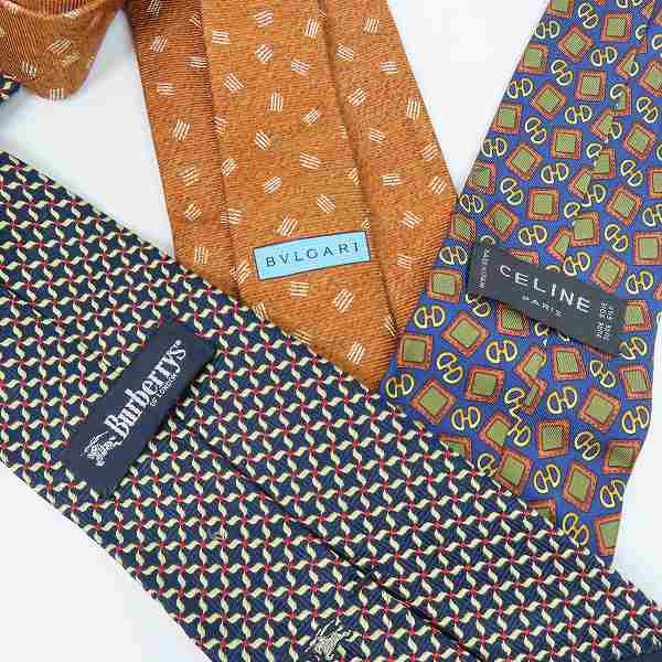 実際に弊社で買取させて頂いたBVLGARI/ブルガリ CELINE/セリーヌ Burberrys/バーバリーズ 総柄 ネクタイ 3点セットの画像 1枚目