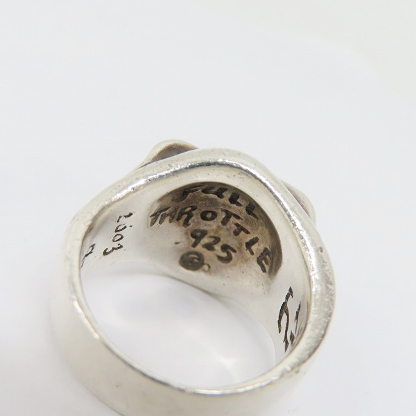 実際に弊社で買取させて頂いたTRAVIS WALKER/トラヴィスワーカー FULL THROTTLE RING スカル リング 15.5-17.5号の画像 7枚目