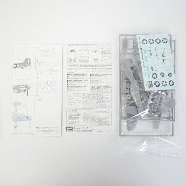 実際に弊社で買取させて頂いた【未組立】ハセガワ 1/72 P-40N ウォーホーク/F4U-1D コルセア/F6F-3/5 ヘルキャット 3点セット/プラモデルの画像 1枚目