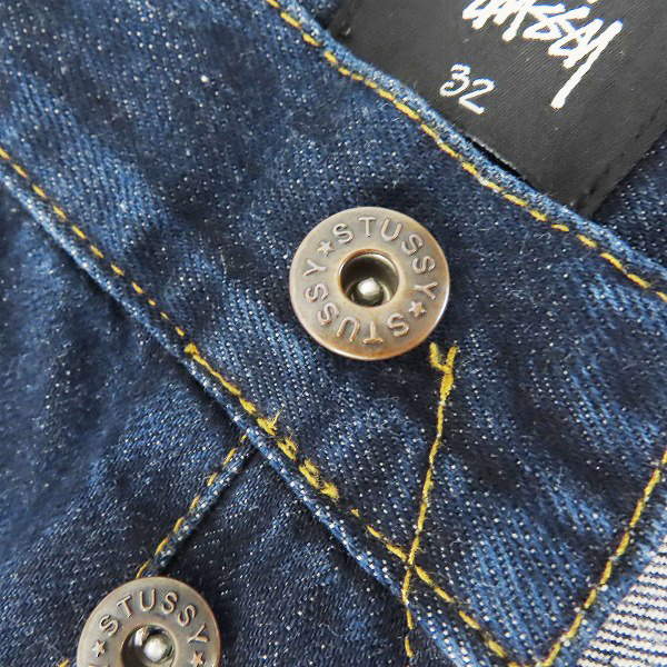 STUSSY/ステューシー デニムパンツ ジーンズ 革パッチ ボタンフライ
