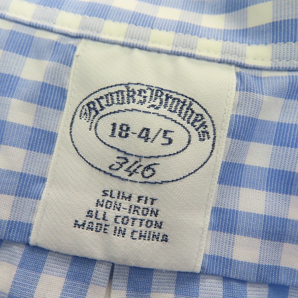 実際に弊社で買取させて頂いたBROOKS BROTHERS/ブルックスブラザーズ ストライプ/ギンガムチェックシャツ 18-4/5の画像 2枚目