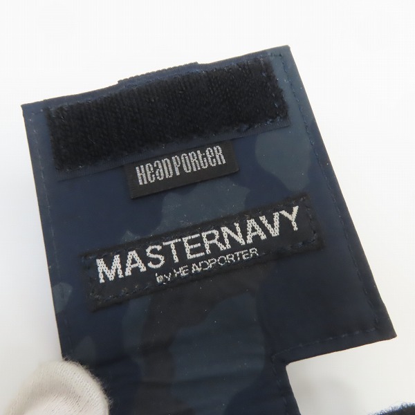 実際に弊社で買取させて頂いたHEAD PORTER/ヘッドポーター MASTER NAVY/マスター ネイビー カモフラ ミニポーチの画像 4枚目