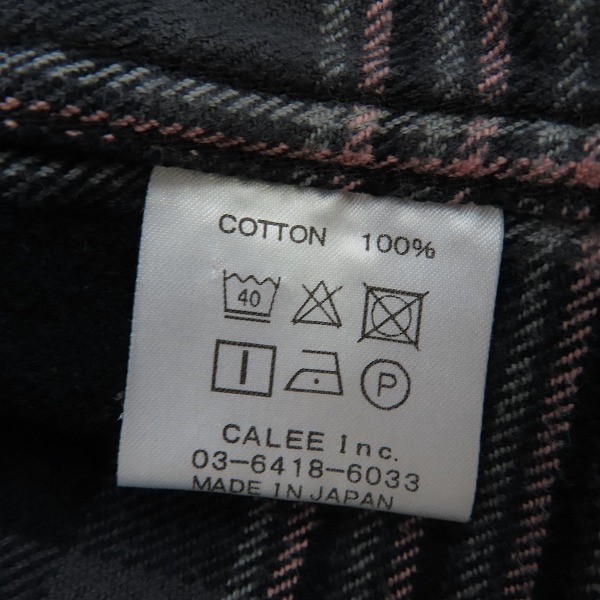 実際に弊社で買取させて頂いたCALEE/キャリー チェックシャツ/ネルシャツ Lの画像 3枚目