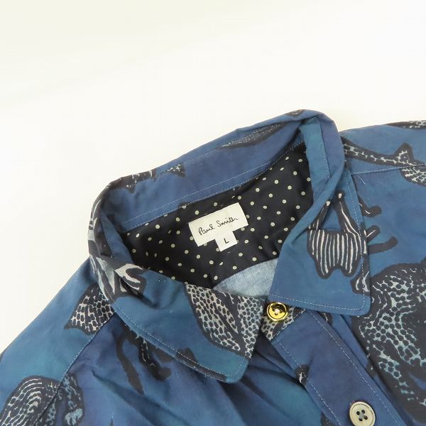 実際に弊社で買取させて頂いたPaul Smith/ポールスミス 総柄 アニマルデザイン ロングスリーブシャツ/Ｌの画像 4枚目