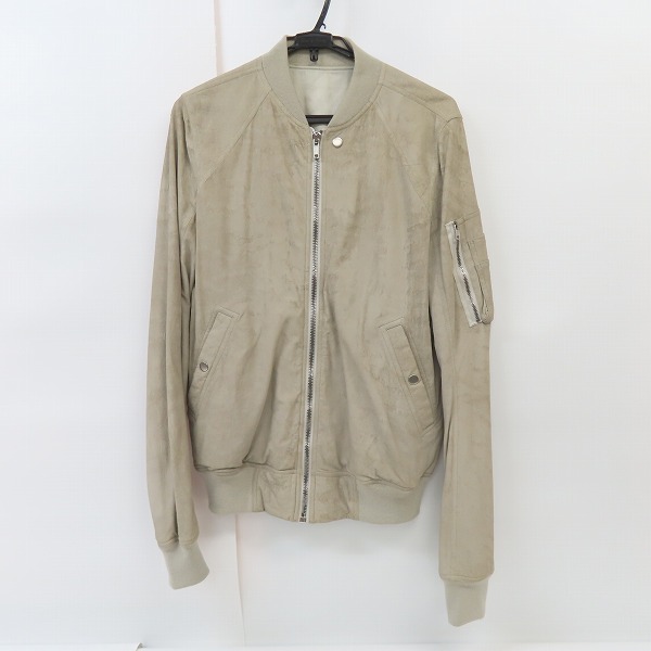 実際に弊社で買取させて頂いたRick Owens/リックオウエンス 19SS 加工 ラムレザー ボンバージャケット/ライダースジャケット RU19S2775-LBA/52