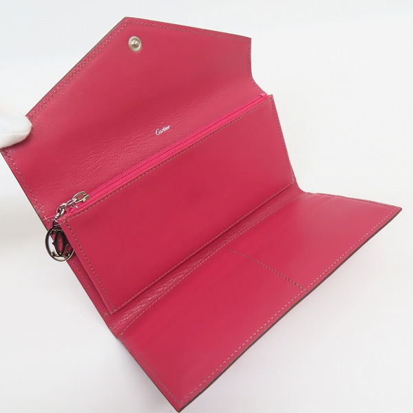 実際に弊社で買取させて頂いたCartier/カルティエ レディース コレクション/レ マスト マストライン レザー 三つ折り長財布の画像 3枚目
