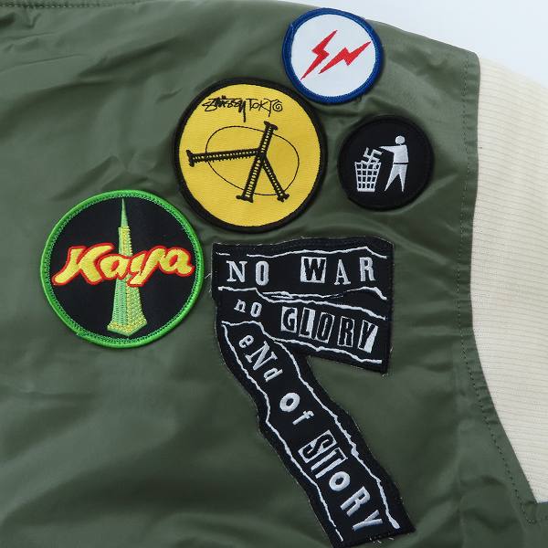 実際に弊社で買取させて頂いたSTUSSY×ALPHA×FRAGMENT DESIGN/ステューシー×アルファ×フラグメントデザイン MA-1 フライトジャケット/XLの画像 6枚目