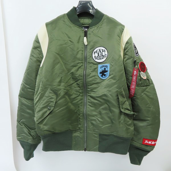 実際に弊社で買取させて頂いたSTUSSY×ALPHA×FRAGMENT DESIGN/ステューシー×アルファ×フラグメントデザイン MA-1 フライトジャケット/XL