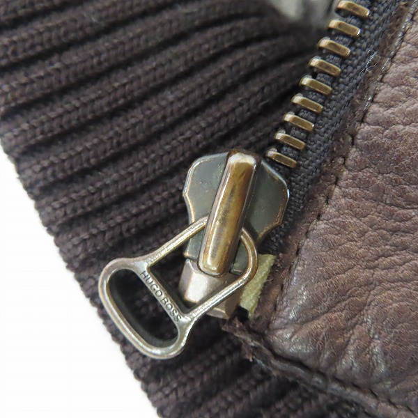 実際に弊社で買取させて頂いたHUGO BOSS/ヒューゴボス 牛革 レザー ジャケット/48の画像 5枚目
