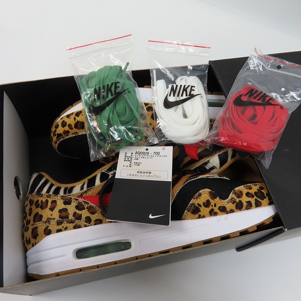 実際に弊社で買取させて頂いた【未使用】NIKE×ATMOS/ナイキ×アトモス AIR MAX 1 DLX ANIMAL PACK 2.0 エアマックス1 AQ0928-700/26.0の画像 7枚目