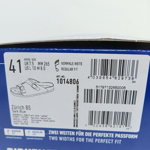 実際に弊社で買取させて頂いたBIRKENSTOCK/ビルケンシュトック ZURICH BS/チューリッヒ スエード サンダル 1014806/41の画像 9枚目