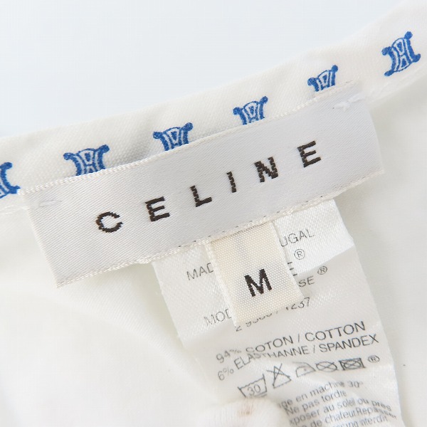 実際に弊社で買取させて頂いたCELINE/セリーヌ ロゴ刺繍Tシャツ/Mの画像 2枚目