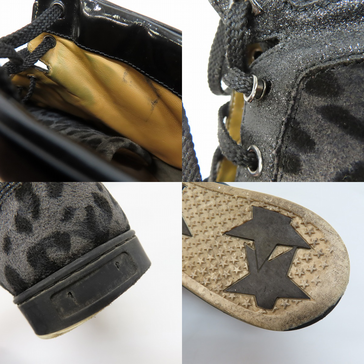 実際に弊社で買取させて頂いたJIMMY CHOO/ジミーチュウ レオパード柄 ハイカットスニーカー/40.5の画像 7枚目