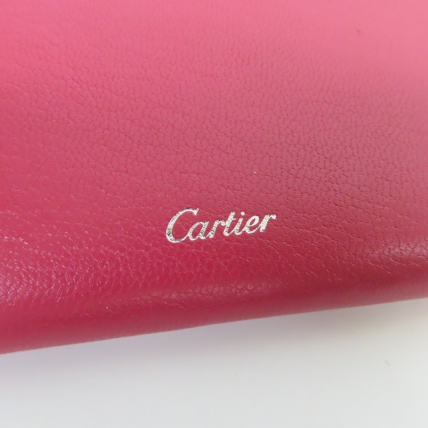 実際に弊社で買取させて頂いたCartier/カルティエ レディース コレクション/レ マスト マストライン レザー 三つ折り長財布の画像 4枚目
